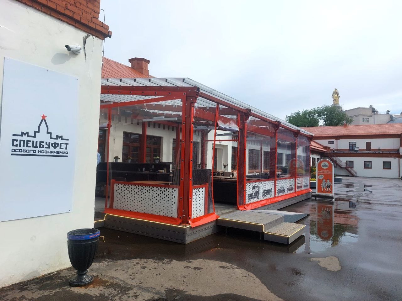 ПВХ шторы для летней террасы кафе в посёлке Черкизово